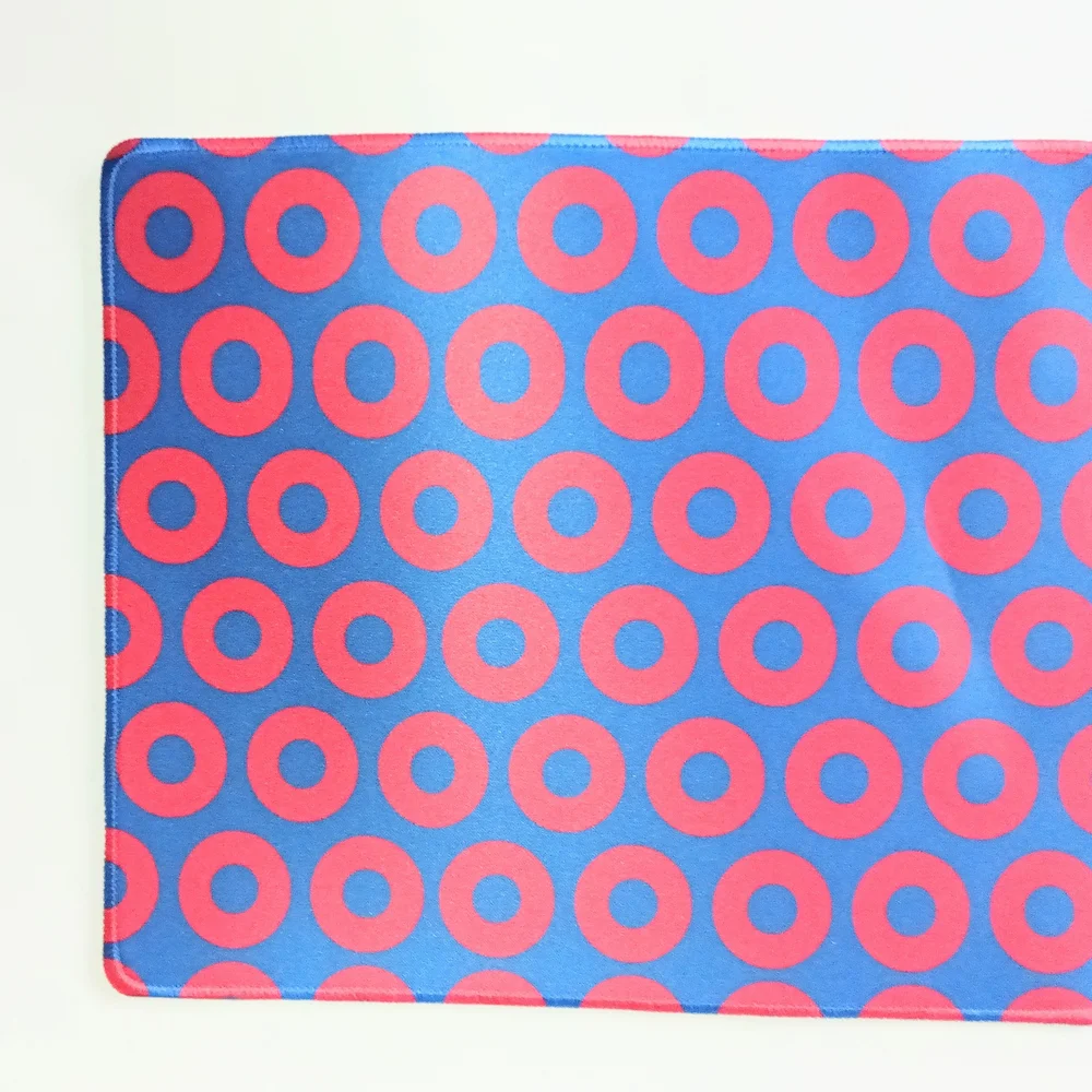 Blue and Red Polka Dot Fabric